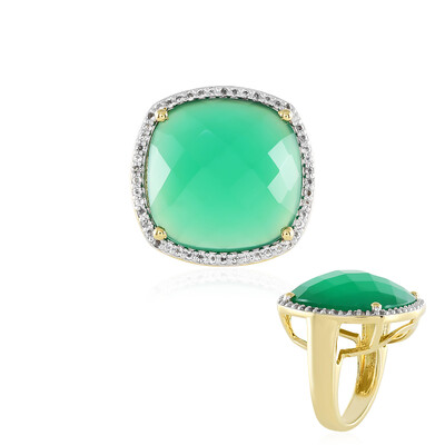 Grüner Onyx-Silberring