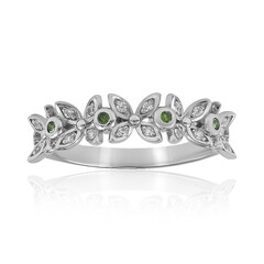 Grüner I2 Diamant-Silberring