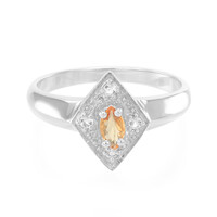 Oranger Saphir-Silberring