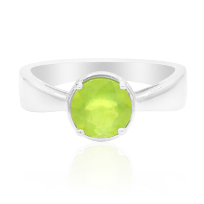Brasilianischer Grüner Opal-Silberring