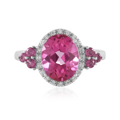 Pinkfarbener Topas-Silberring