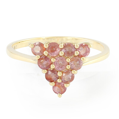 Nicht erhitzter Padparadscha-Saphir-Goldring (AMAYANI)