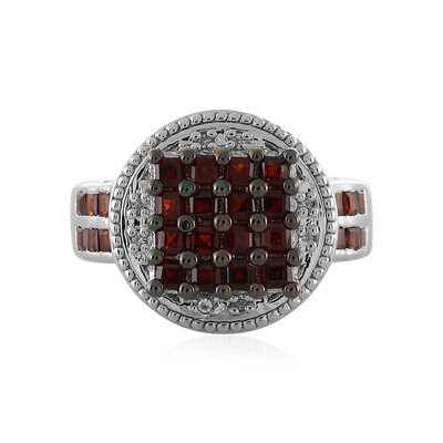 Roter Granat-Silberring