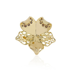 I3 Champagner-Diamant-Silberring