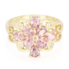 Nicht erhitzter Padparadscha-Saphir-Goldring (AMAYANI)