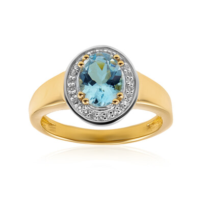 Brasilianischer Aquamarin-Silberring
