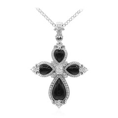 Schwarzer Achat-Silberhalskette (Dallas Prince Designs)