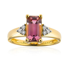 Pinkfarbener Diaspor-Goldring (AMAYANI)