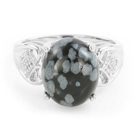 Schneeflocken-Obsidian-Silberring