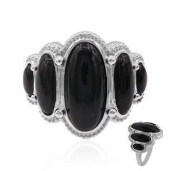 Schwarzer Onyx-Silberring