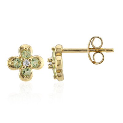 Burmesischer Peridot-Silberohrringe