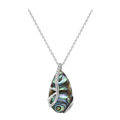 Abalone-Muschel-Silberhalskette
