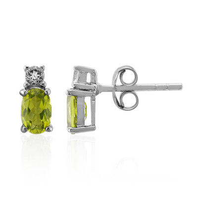 Burmesischer Peridot-Silberohrringe