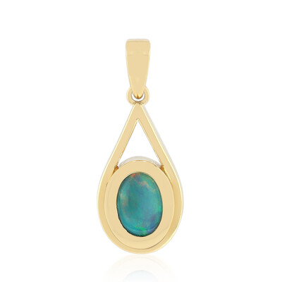 Lightning Ridge-Schwarzer Opal-Goldanhänger