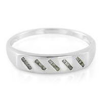Smaragdgrüner Diamant-Silberring
