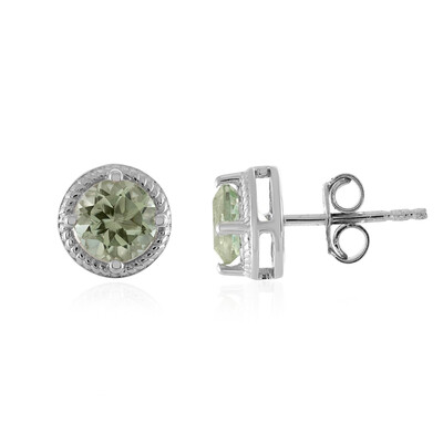 Grüner Amethyst-Silberohrringe