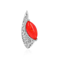 Äthiopischer Roter Opal-Silberanhänger