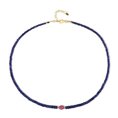Blauer Madagaskar-Saphir-Silberhalskette (Riya)