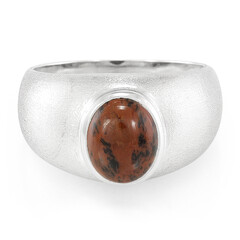 Mahagoni-Obsidian-Silberring