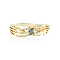 Blauer I2 Brillant-Silberring