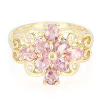 Nicht erhitzter Padparadscha-Saphir-Goldring (AMAYANI)