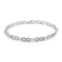Himmelblauer Topas-Silberarmband