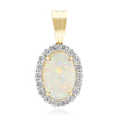 Brasilianischer Weißer Opal-Goldanhänger