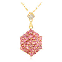 Nicht erhitzter Padparadscha-Saphir-Goldhalskette (AMAYANI)