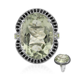Grüner Amethyst-Silberring
