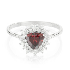 Roter Zirkon-Silberring