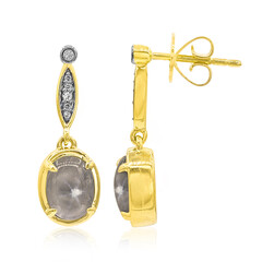 Silberner Stern-Saphir-Goldohrringe