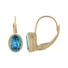 Schweizblauer Topas-Goldohrringe (Adela Gold)