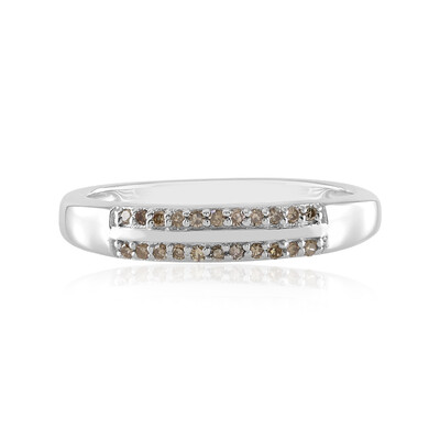 I3 Schokoladen-Diamant-Silberring