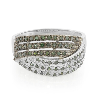 Fancy-Diamant-Silberring