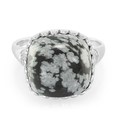 Schneeflocken-Obsidian-Silberring
