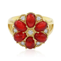 Äthiopischer Roter Opal-Silberring
