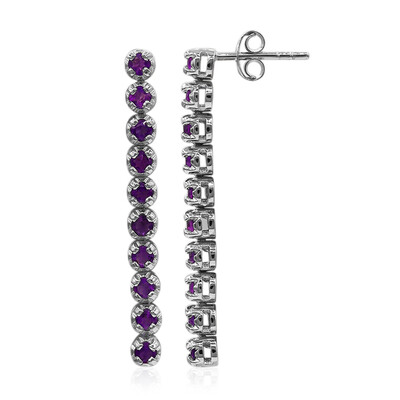 Sambia-Amethyst-Silberohrringe