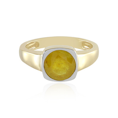 Gelber Madagaskar-Saphir-Silberring