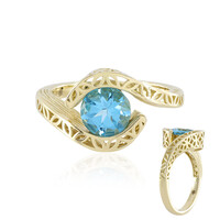 Schweizblauer Topas-Goldring (Ornaments by de Melo)