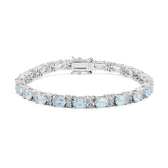 Himmelblauer Topas-Silberarmband