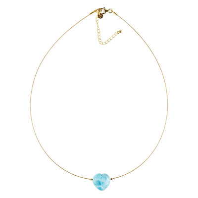 Larimar-Edelstahlhalskette