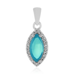 Äthiopischer Blauer Opal-Silberanhänger