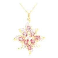Nicht erhitzter Padparadscha-Saphir-Goldhalskette (AMAYANI)