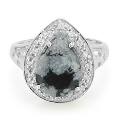 Schneeflocken-Obsidian-Silberring