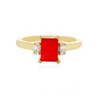 Äthiopischer Roter Opal-Silberring