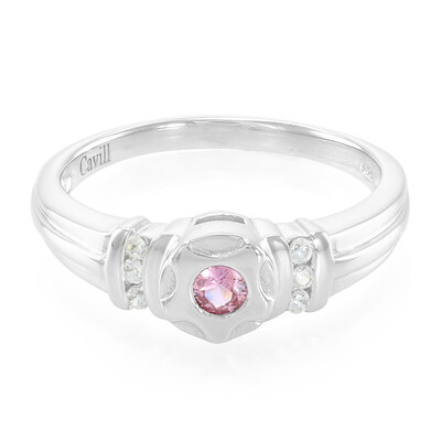 Padparadscha-Saphir-Silberring