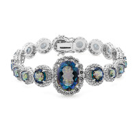 Blauer Mystik-Quarz-Silberarmband