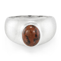 Mahagoni-Obsidian-Silberring