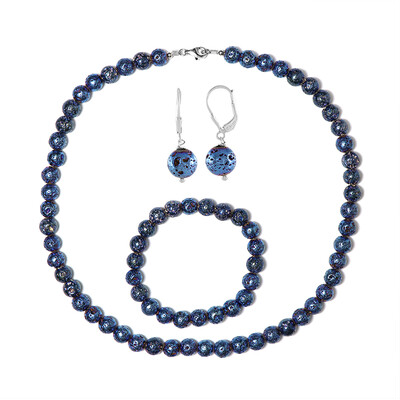 Blaue Lava-Silberset
