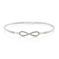 Grüner Diamant-Silberarmreif
